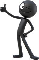 Expressive stick figure with a playful pose and quirky character. . png