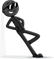Lighthearted stick figure design with amusing and playful pose in action. . png