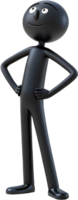Amusing stick figure clipart showing playful gesture and funny expression. . png