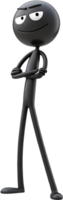 Quirky stick figure design with dynamic and humorous character pose. . png