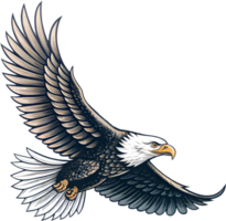 Breathtaking Bald Eagle Tattoo with Soaring Pose and Sharp Talons. . png