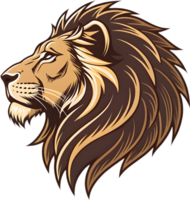 Lion Head Tattoo Design Showcasing Intricate Details and Power. . png