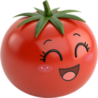 Expressive tomato emoji icon with a funny and colorful design. . png