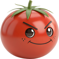 Vibrant tomato emoji icon showing intense emotion in playful design. . png