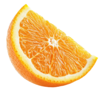 Fresh ripe half of an orange citrus fruit isolated against a clean transparent background for culinary use or healthy snacking, Ripe half of orange citrus fruit isolated on transparent background png