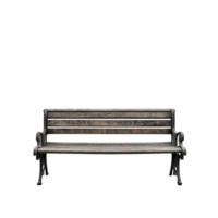 A rustic wooden bench isolated on a clean transparent background showcasing its unique design and texture, bench isolated on transparent png