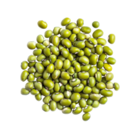Mung beans clustered on a clean transparent background showcasing their vibrant green color and smooth texture, Mung beans isolated on transparent background png