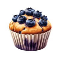 Enjoy a tempting blueberry muffin with fresh berries on a transparent background for a delightful snack anytime, delicious blueberry muffin on transparent background png