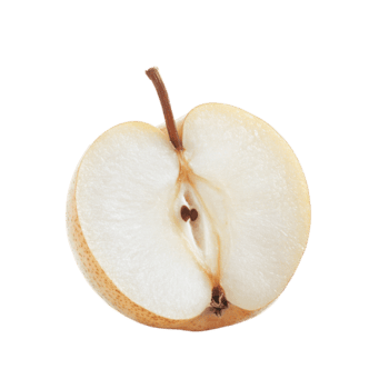 metade do uma fresco neve pera isolado em uma transparente fundo exibindo Está interior textura e sementes, metade neve pera isolado em transparente fundo png