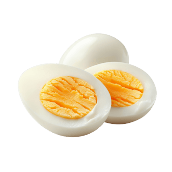 Boiled eggs halved and presented on a fresh transparent background for a clean and simple look, boiled egg and fresh isolated on transparent background png