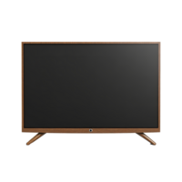 Modern wooden framed TV mockup designed for showcasing and presentations in stylish interior spaces, modern TV mockup with wooden frames, file of isolated object with shadow on transparent background png