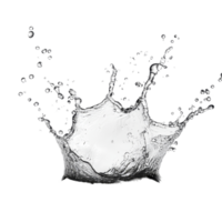 A clear water splash creates dynamic patterns against a transparent background showcasing fluid motion and energy, Water splash isolated png