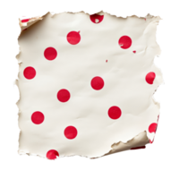Torn polka dot paper sheet revealing a playful design on a clean transparent background, torn polka dot paper sheet on transparent backgroundfile png