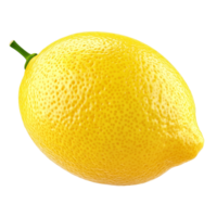 Fresh ripe lemon isolated on a bright transparent background showcasing its vibrant yellow color and natural texture, ripe lemon isolated on transparent background png