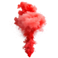 Vivid red smoke paint explosions billowing against a stark transparent background in a dynamic display of color, Red Smoke Paint Explosions on transparent background png