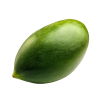 Fresh green mango isolated on a clean transparent background highlighting its smooth texture and vibrant color, green mango isolated on transparent background png