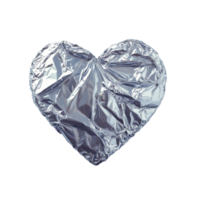Shiny heartshaped foil wrapper resting on a smooth surface, ideal for gifts or decorations on special occasions, Heart Shape Foil Wrapper png