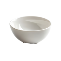 Empty porcelain ceramic bowl elegantly positioned on a transparent background emphasizing its smooth, clean design, Empty porcelain, Ceramic bowl on transparent backgroundfile png
