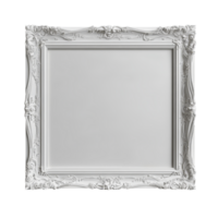 Elegant transparent blank picture frame with ornate details against a neutral wall ready for personalization, transparent blank picture framerealistic horizontal picture frame png