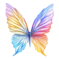 Vibrant fairy wings with a colorful gradient isolated on a plain background for artistic inspiration, Fairy Wings with Vibrant Color Gradient, Isolated on transparent background png