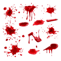 Gruesome crime scene elements with red blood splashes on a transparent background during an investigation, Red Blood Splashes, Gruesome Crime Scene Elements Isolated on transparent background png