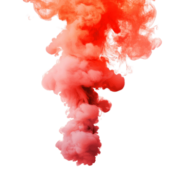 Red smoke billows upward, creating striking visual effects isolated against a transparent background, lcd monitor isolated on transparent tranparent background png