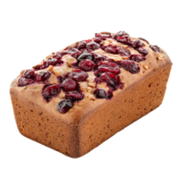 Wholemeal cranberry bread isolated on a transparent background showcasing its delicious texture and vibrant color, Wholemeal cranberry bread isolated on transparent png