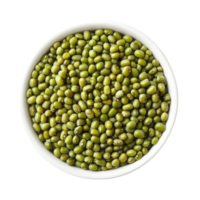 Bowl of peeled split mung beans isolated on a transparent background for culinary use and health benefits, peeled split mung beans in a bowl isolated on transparent background png