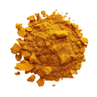 Dry turmeric powder isolated on a transparent background, highlighting its vibrant yellow color and fine texture, Dry turmeric powdercurcuma longa linn isolated on transparent background png