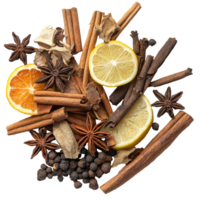 Dry Zanthoxylum limonella Alston spices displayed on a clean transparent background for culinary use and visual appeal, spices, Dry Zanthozylum limonella Alston on transparent background png