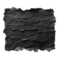Ripped black paper texture on a transparent background showcasing unique edges and depth, ripped black paper isolated transparent background png
