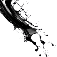 Abstract black ink splash on a transparent background captures dynamic artistic expression and fluidity, Abstract Black Ink Splash On transparent background png