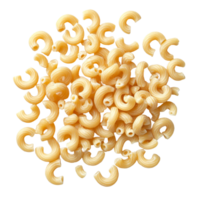 A closeup view of dry macaroni scattered on a transparent surface ideal for culinary preparation and recipe inspiration, dry macaroni on transparent background png