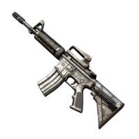 Detailed view of an assault rifle placed on a clean transparent background for a clear presentation of design and features, M4A1 Assault Rifle on transparent background png