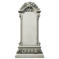 Elegant epitaph on a solid transparent background, showcasing intricate designs and a classic tombstone shape, Epitaph, transparent background isolated on solid transparent background png