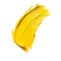 Bright yellow paint smear brush stroke isolated on a transparent background creating a vivid artistic expression, yellow paint smeart brush strokeisolated on transparent background png
