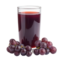 A refreshing glass of grape juice beside fresh grapes on a transparent background, glass of grapes juice on transparent background png