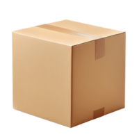 A simple cardboard box resting on a transparent background for creative display or product packaging design, Cardboard Box Open and Closed On transparent background png