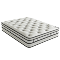 Detailed rendering of a modern mattress design isolated on a clean transparent background for product display, Mattress section 3d rendering isolated on transparent background png