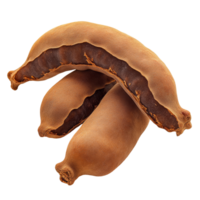 Velvet tamarind fruit displayed on a transparent background showcasing its unique appearance and texture, Velvet tamarind fruit isolated on transparent background png