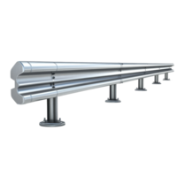 Protective guardrail designed for road safety and accident prevention, isolated on a transparent background, Guardrail for Road Protection Isolated on transparent background png