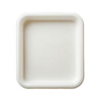 A plain transparent foam tray on a transparent background suitable for food storage and serving in various settings, Foam tray on transparent background png