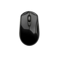 A black computer mouse placed on a clean transparent background showcasing its sleek and modern design for tech enthusiasts and professionals, computer mouse on transparent backgroundfile png