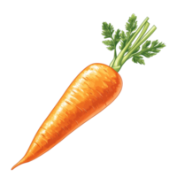 Bright orange carrot clipart illustration isolated on a transparent background suitable for culinary and educational use, orange carrot illustration isolated on transparent background png