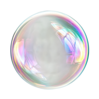 une détaillé vue de une vibrant savon bulle flottant gracieusement contre une nettoyer transparent arrière-plan, savon bulle sur transparent Contexte png