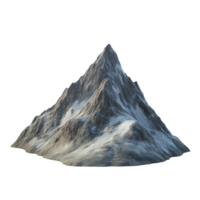 A majestic mountain stands isolated against a stark transparent background, showcasing its rugged peaks and slopes, Mountain on isolated background png