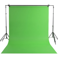 Green screen setup on a transparent background for versatile filming and photography projects at any time, Green screen isolated on transparent background png