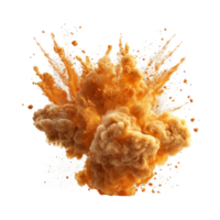 Dynamic fire explosion with billowing clouds and debris on a clear transparent background, fire explosion isolated on transparent background png