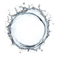 Captivating water splash forming a perfect circular shape against a simplistic transparent background, Water splash forming a circle isolated Stock Illustration png