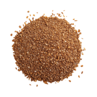 Brown teff grain isolated on a transparent background showing its fine texture and distinct color, Brown Teff Grain isolated on transparent background png